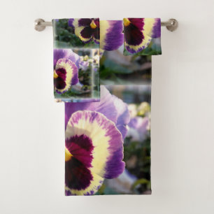 bunter Frühling Pansy Badhandtuch Set