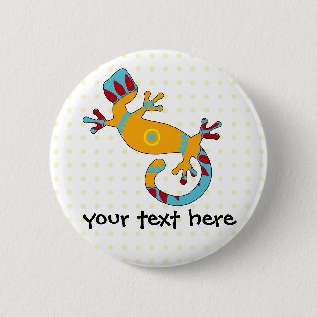 Bunter Fun Gecko Lizard Button (Vorderseite)