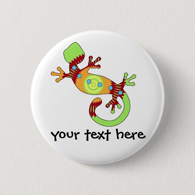 Bunter Fun Gecko Lizard Button (Vorderseite)