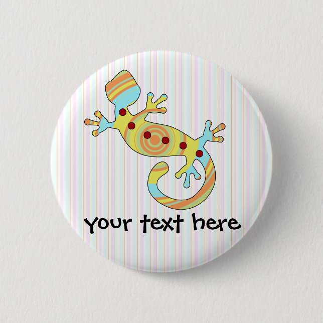 Bunter Fun Gecko Lizard Button (Vorderseite)