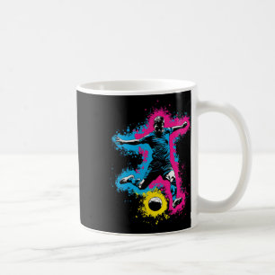 Bunter Fußballspieler Für Männer Frauen Kinder Fuß Kaffeetasse
