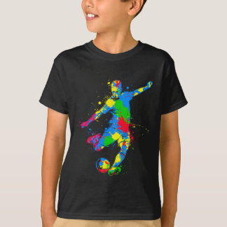 Bunter Fußballspieler  T-Shirt