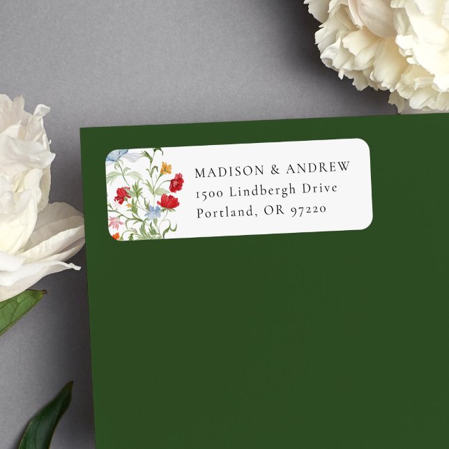 Bunter Garten Florale Hochzeit Rücksendeadresse (Von Creator hochgeladen)