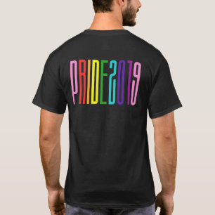 Bunter Gay Pride 2019 des Regenbogen-Text-LGBTQ T-Shirt