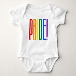Bunter Gay Pride LGBT des Regenbogen-Text-LGBTQ Baby Strampler