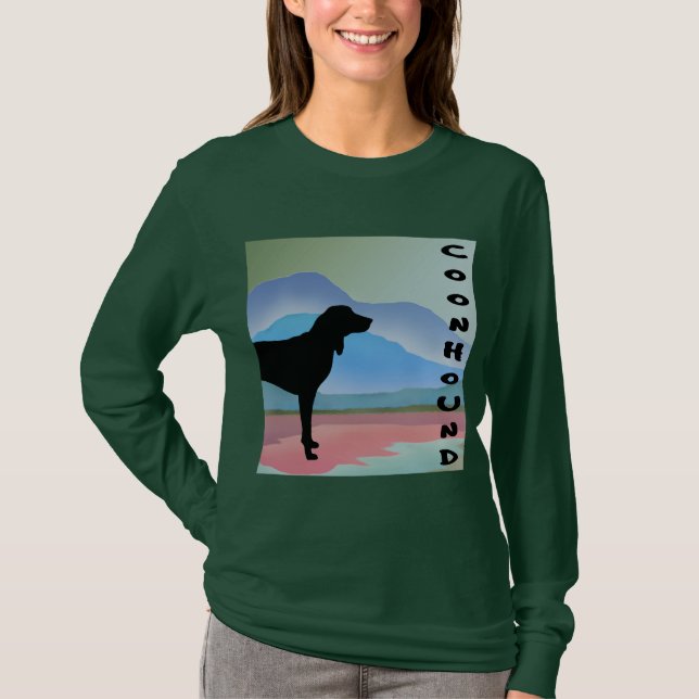Bunter GebirgsCoonhound (mit Text) T-Shirt (Vorderseite)