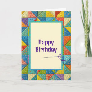 Bunter Geburtstags-Strudel-Quilt-Entwurf Karte