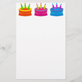 Bunter Geburtstagskuchen Briefpapier