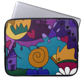 Bunter Gekritzel-Kunst-Spaß-einzigartige Laptopschutzhülle