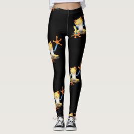 Bunter gelbes u. blaues Rot-mit Augen Baum-Frosch Leggings
