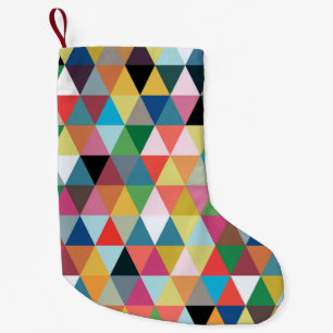 Bunter geometrischer gemusterter WeihnachtsStrumpf Kleiner Weihnachtsstrumpf