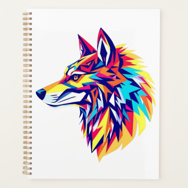 Bunter geometrischer Wolf-Planer Planer (Vorderseite)