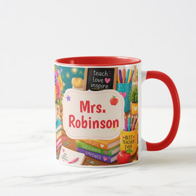 Bunter Geschenk für Lehrer  Tasse (Rechts)