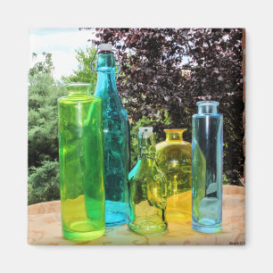 Bunter Glasflaschen-Magnet Magnet