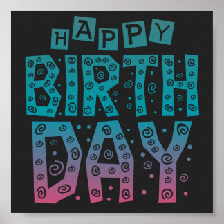 bunter glücklicher Geburtstag für alle Poster