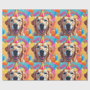 Bunter Golden Retriever Geschenkpapier