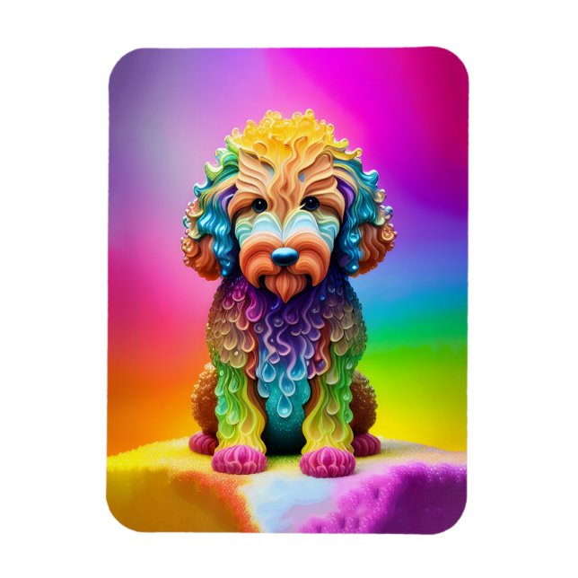 Bunter Goldendoodle Magnet (Vertikal)
