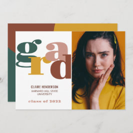 Bunter Grad Moderner Retro Fett Abschluss Ankündigung