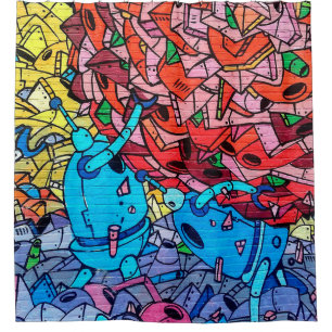 Bunter Graffiti-Straßen-Kunst-Duschvorhang Duschvorhang