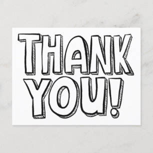 Bunter Handlettering-Dankeschön-Postkarte macht Sp Postkarte