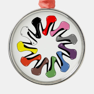 Bunter Heels Silbernes Ornament