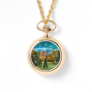 Bunter Herbst-landschaftliches Foto Armbanduhr