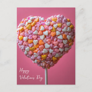 Bunter Herz Cake Pop Valentinstag Postkarte