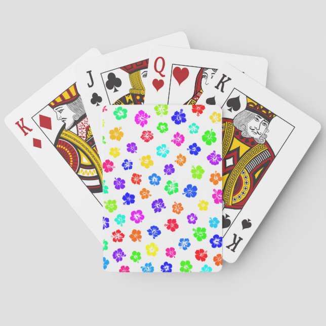 Bunter Hibiskus-Druck Spielkarten (Rückseite)