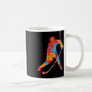 Bunter Hockeyspieler Kinder Männer Jungen Eishocke Kaffeetasse