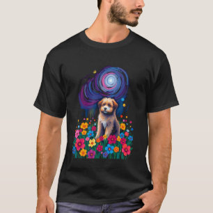 Bunter Hund Kosmische Blumen T-Shirt