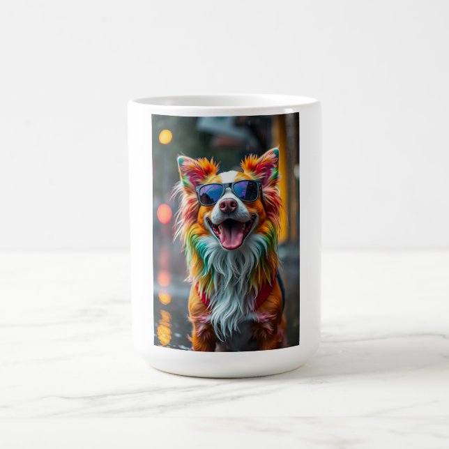 Bunter Hund Pop Art Spritzer Kaffeetasse (Mittel)