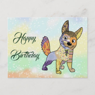 Bunter Hund Postkarte