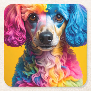 Bunter Hund Rechteckiger Pappuntersetzer