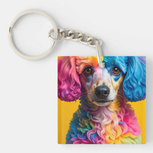Bunter Hund Schlüsselanhänger