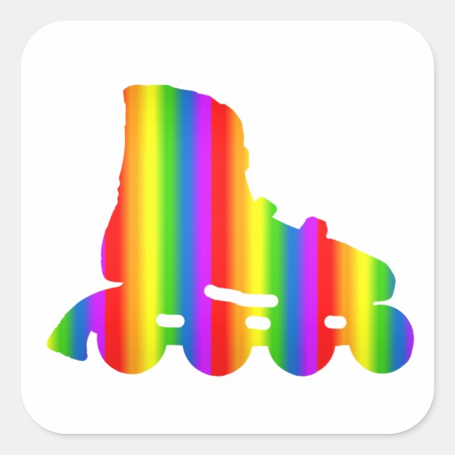 Bunter Inline Skate Regenbogen Sticker (Vorderseite)