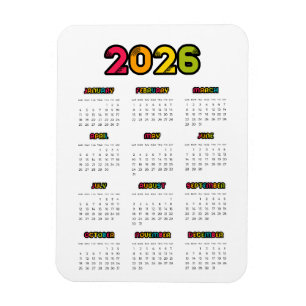 Bunter Kalender 2025 Magnet