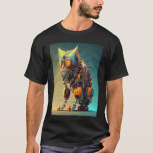 Bunter Katzenroboter T-Shirt