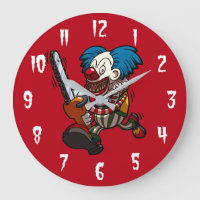 Bunter Kettensägen-Clown-Halloween-Horror-Cartoon