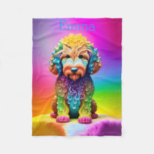 Bunter Kinder-Goldendoodle-Decke Fleecedecke