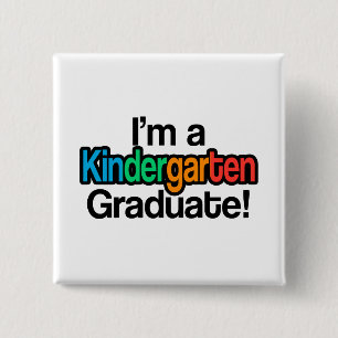 Bunter KinderAbschluss-Kindergarten-Absolvent Button