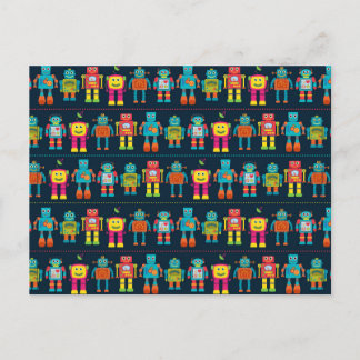 Bunter Kinderroboter Postkarte
