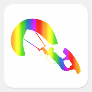 Bunter Kitesurfing Regenbogen Sticker