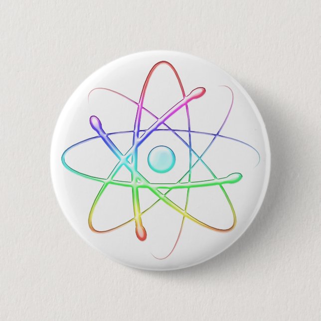 Bunter Knopf des Atom-(008) - Button (Vorderseite)
