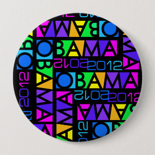 Bunter Knopf OBAMA 2012, enorm Button