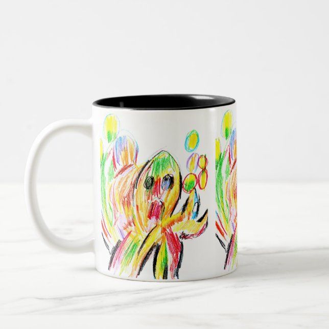 Bunter Krake  Zweifarbige Tasse (Links)