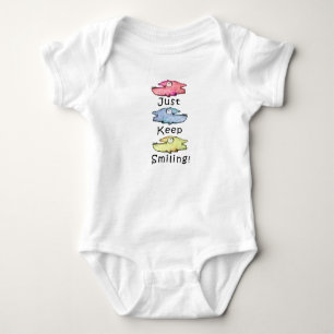 Bunter lächelnder Fisch Baby Bodyanzug Strampler