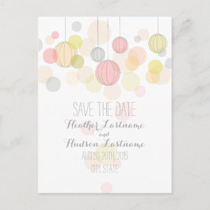 Bunter Laternen-Garten, der Save the Date Wedding Ankündigungspostkarte
