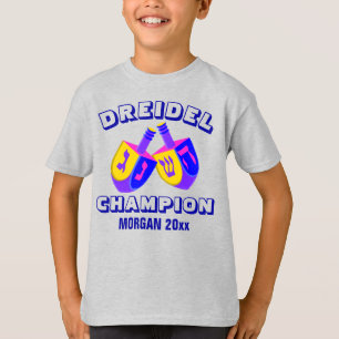 Bunter lustiger Dreidel Champion Chanukkas T-Shirt