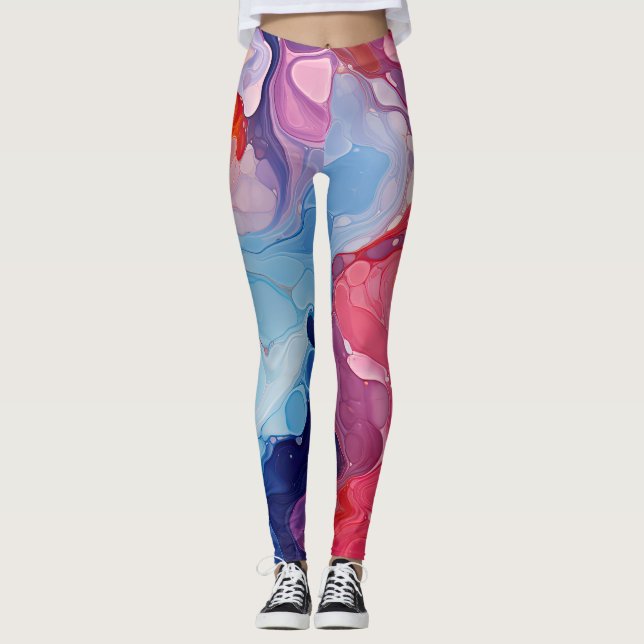 Bunter Marmor Leggings (Vorderseite)