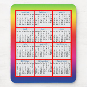 Bunter Maus-Auflage Kalender für 2016 Mousepad